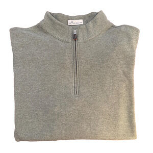 Peter Millar Olive Tri Blend Melange Quarter Zip Sweater XL Mens Golf Preppy